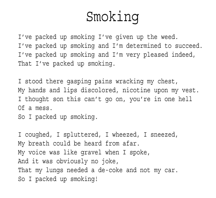 Emlyn Young, Reflections of a Grandad - Smoking