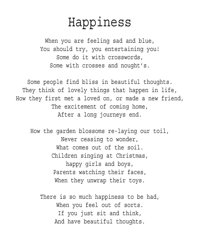 poems about happiness for kids
